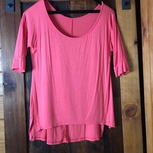 Coral 3/4 sleeve Tunic.Super soft and flowy cotton